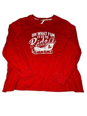 Sleep By Cacique Red Christmas Long Sleeve Top Womens 18/20 Cotton Blend NWT